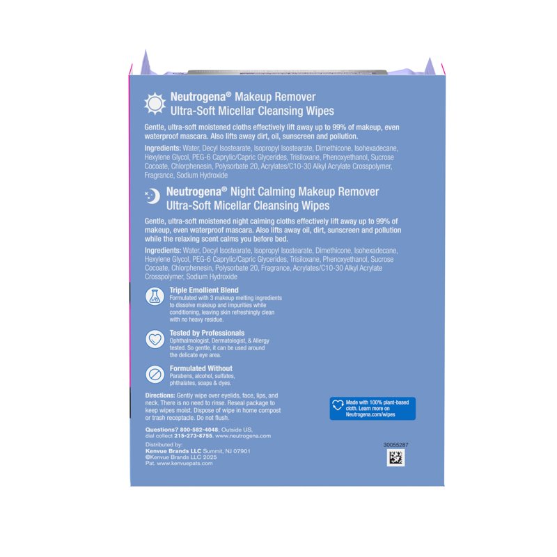 Day & Night Makeup Remover Wipes - Gentle Facial Cleansing Set 75 Count