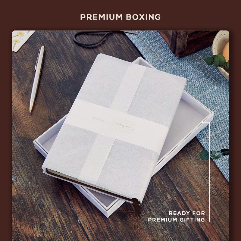 A5 Linen-Like Leather Journal Notebook with 160 Pages, Gift Box Included