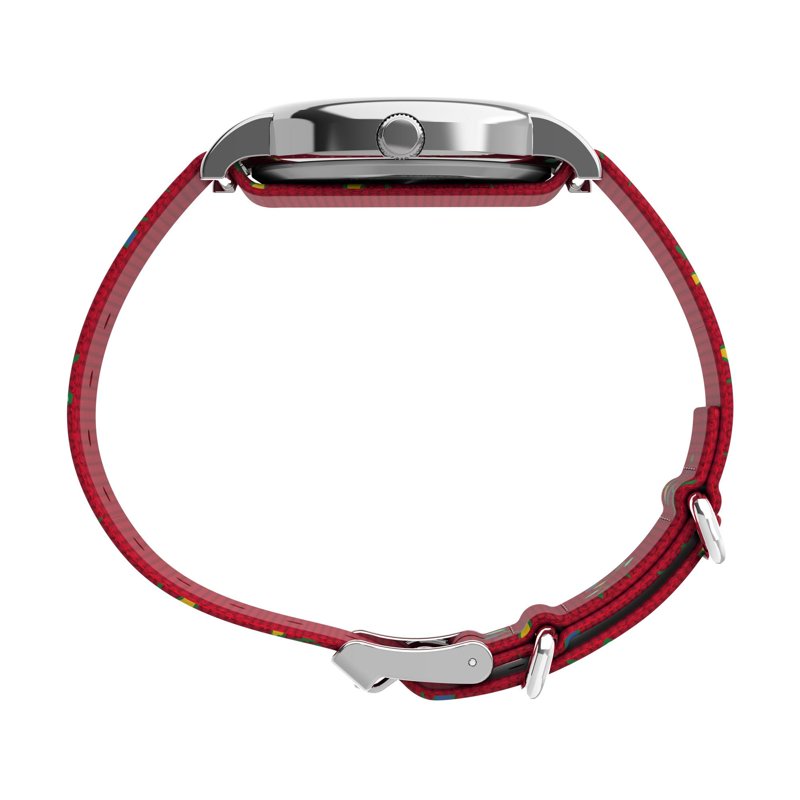 Timex Women's Weekender Peanuts Holiday 38mm Watch with Red Strap and White Dial