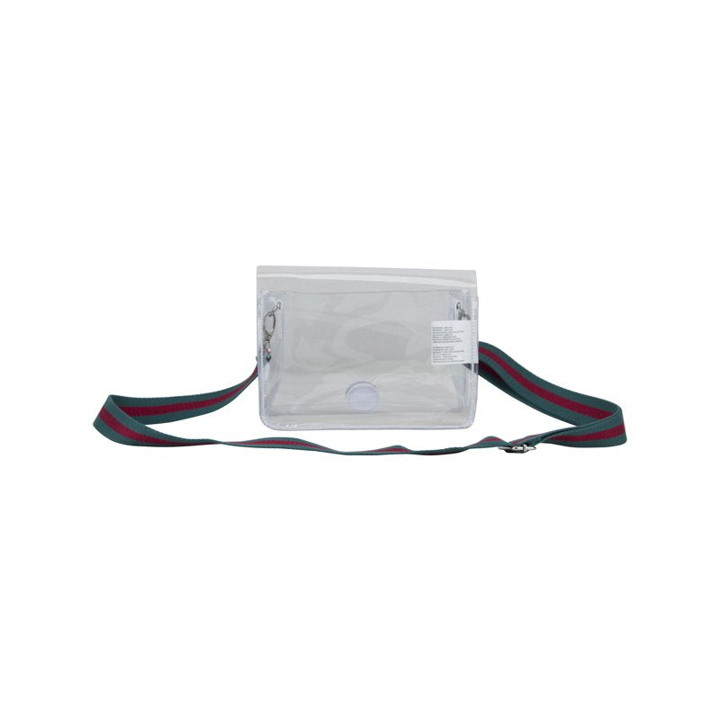 Clear Crossbody Bag with Webbing Strap - Unisex Fashion Accessory