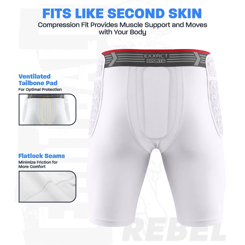 Adult Football Girdle with Hip Thigh Tailbone Pads Compression Shorts Protective Gear