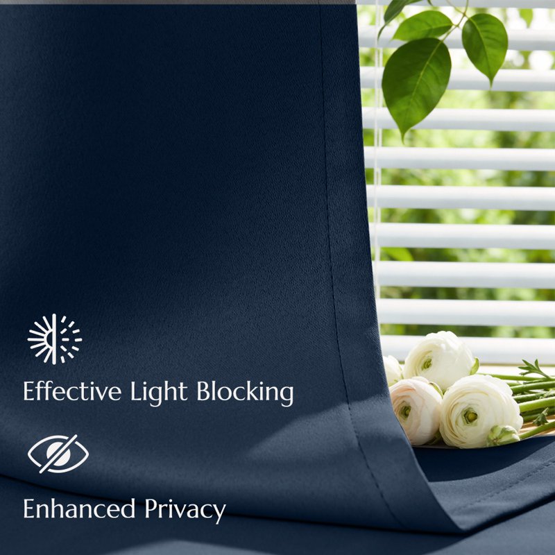 Blackout Curtain Panels for Bedroom Living Room Dining Room - Solid Grommet or Rod Pocket Styles
