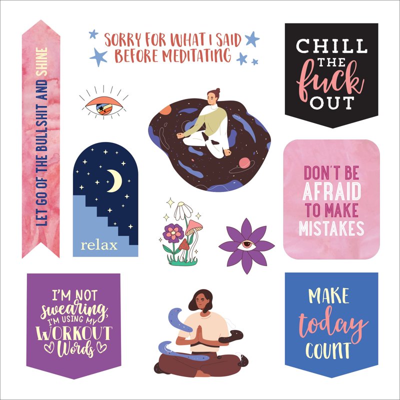 Inner F*cking Peace Sticker Book - Irreverent Inspirational Stickers, 50 Pages