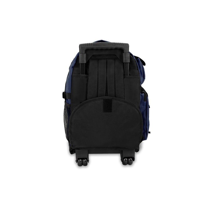 Unisex Deluxe Rolling Backpack on Wheels 21x12x13.5 Navy