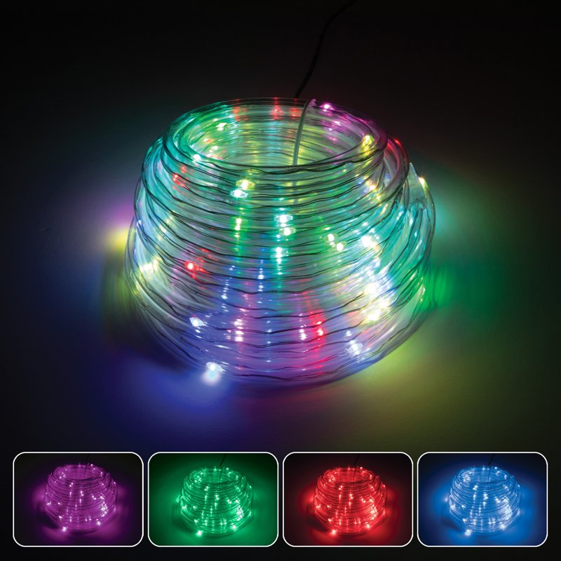 RGB LED Rope Lights for Above-Ground Pools 39ft Remote Control Multi-Color