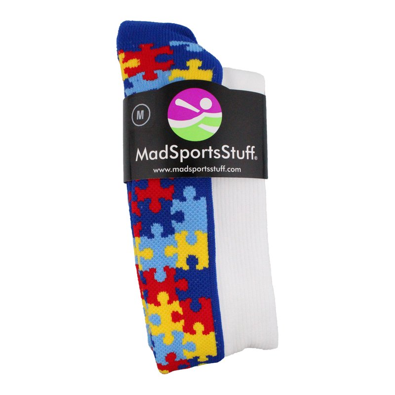 Puzzle Heart Autism Awareness Socks - Support Love & Inclusion - Multiple Sizes