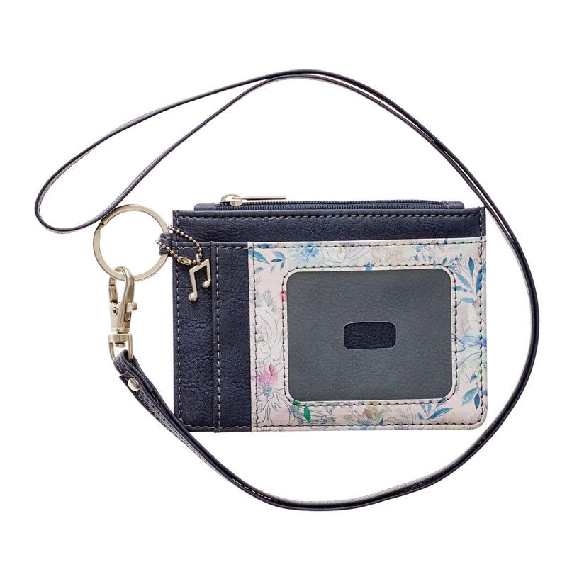 Elegant Faux Leather ID Card Holder with Detachable Lanyard for Women