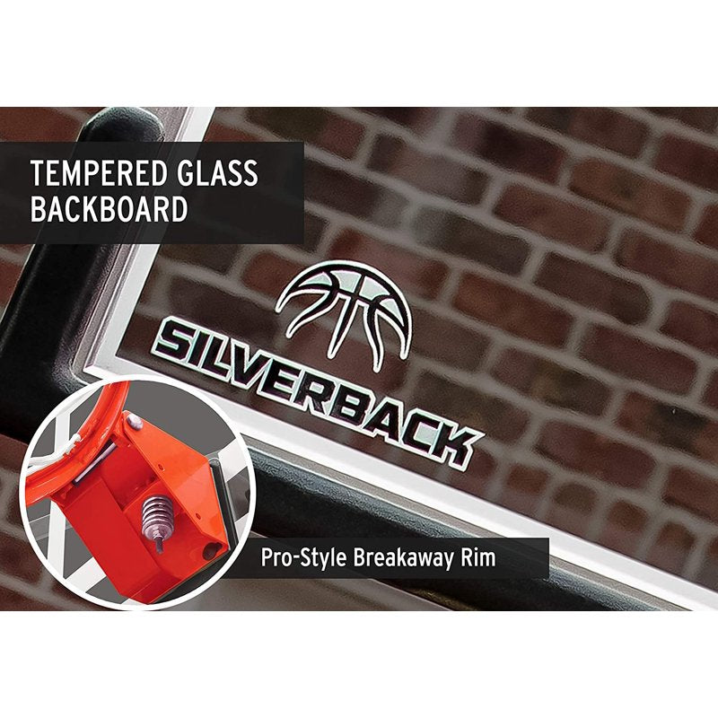 In-Ground Basketball Hoop with Tempered Glass Backboard & Pro-Style Rim