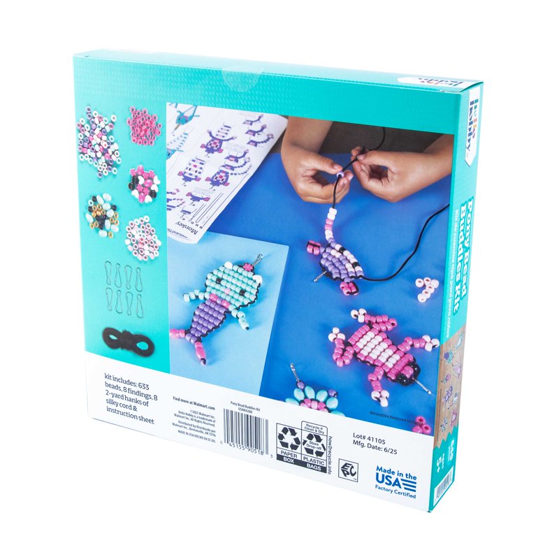 Bead Buddy Kit with Beads and Instructions for Kids - Create 8 Colorful Designs