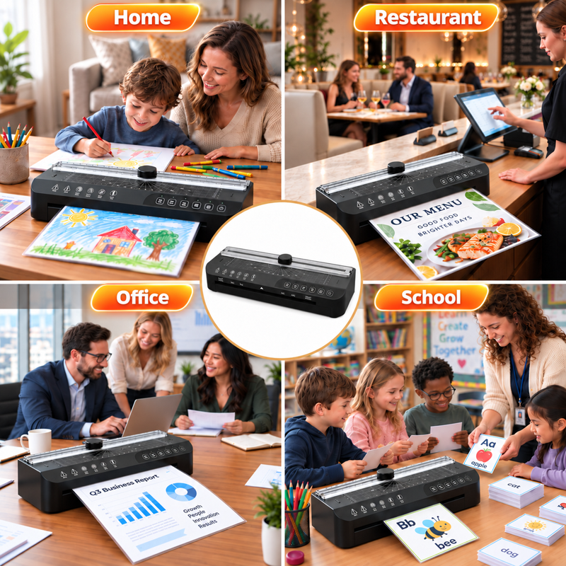 9-Inch A4 Thermal Laminator Machine Hot Cold Fast Warm-Up Anti-Jam with Corner Rounder