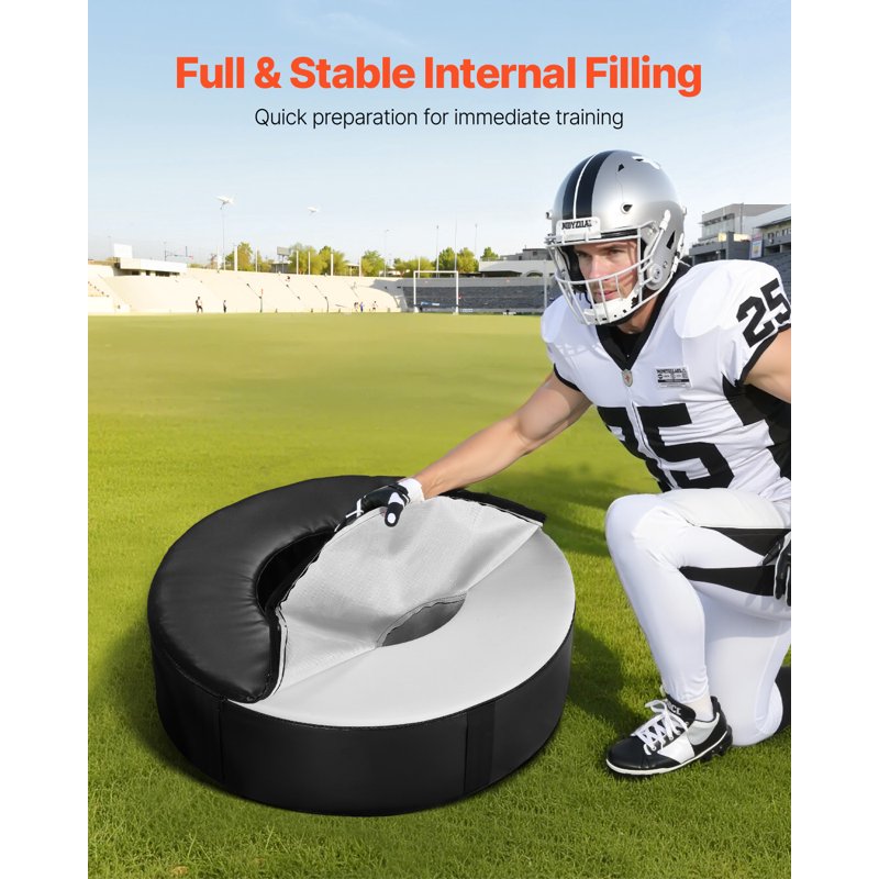 Football Tackle Dummy Ring with Straps Waterproof PVC & High-Density Sponge Training Equipment