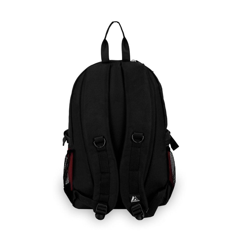 Unisex Sports Backpack with Dual Mesh Pockets 19-Inch Burgundy Gray Black