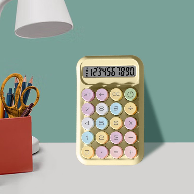 Colorful Candy Desktop Calculator - 10-Digit, 4 Function with Large Keys (Yellow)