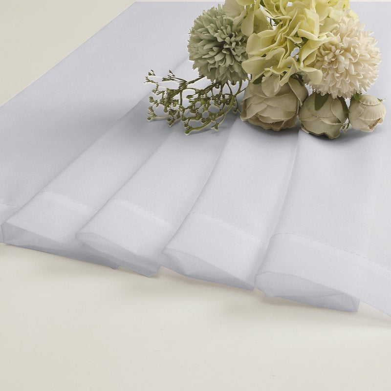 42x78 White Sheer Curtains 2 Panels - Light Filtering Voile Window Treatment