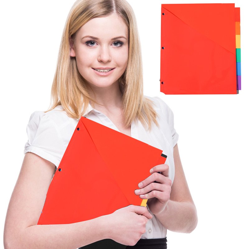Multicolor 3-Ring Binder with Waterproof Divider Set - Letter Size Office Organizer