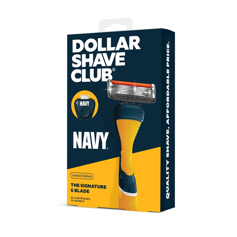 Military Style 6-Blade Razor Starter Set with Handle & Blades