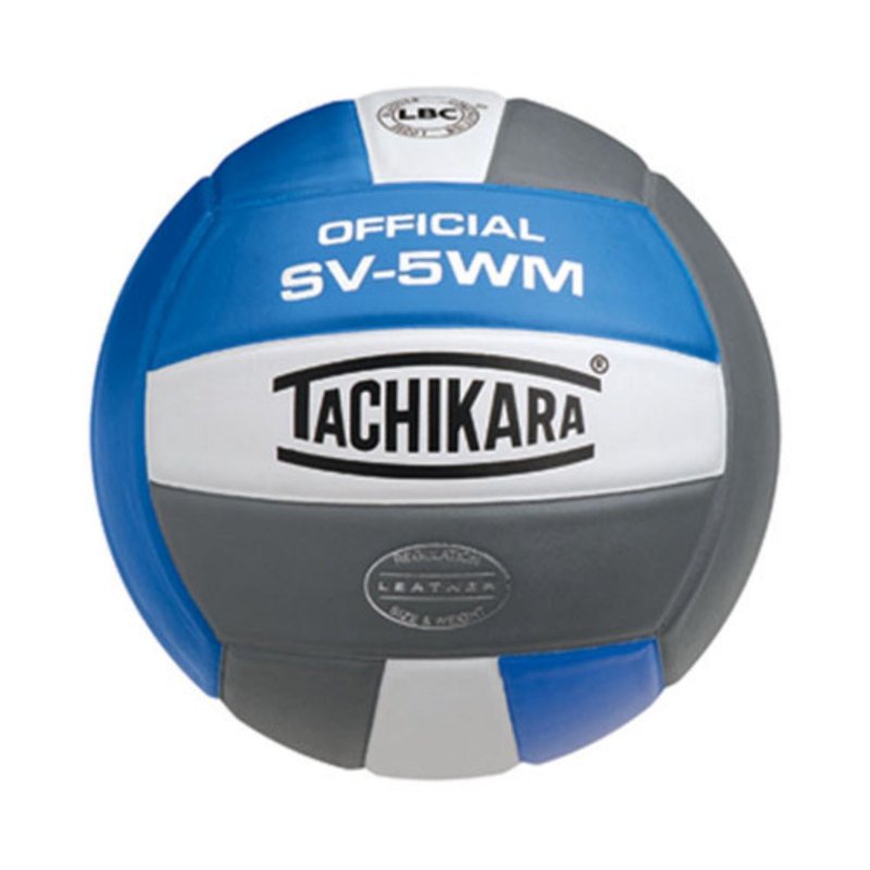 Tachikara SV-5WM College Size Indoor Volleyball - White Blue Silver