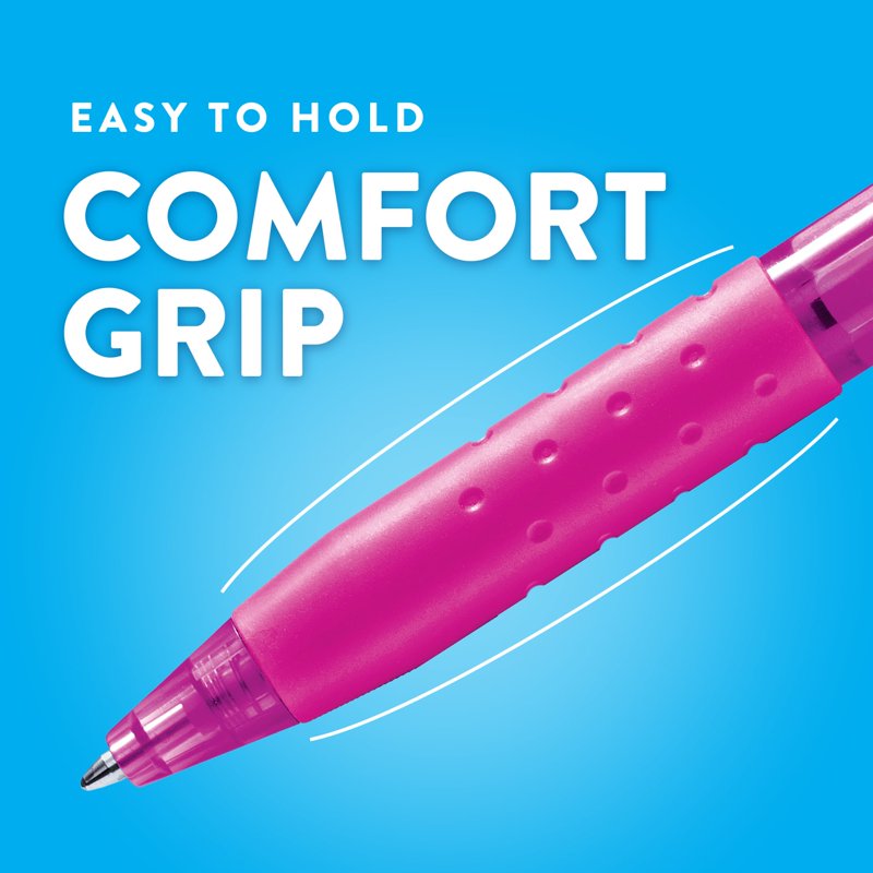 Ballpoint Pens 24 Pack - Medium 1.0mm Black Ink Retractable Writing Supplies
