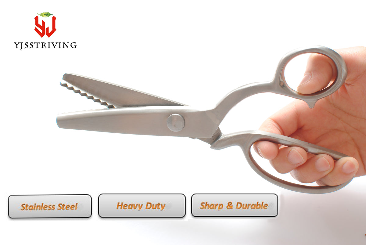 Pinking Shears Scissors for Fabric - Heavy Duty 8 Inch Serrated Zig Zag Cut