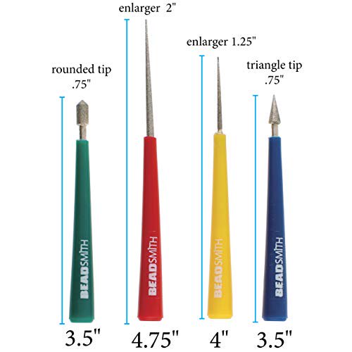Bead Reamer Set of 4 for Jewelry Making - Stone, Glass, Ceramic Beads
