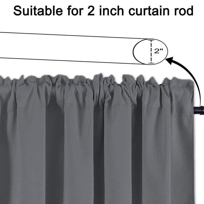 Blackout Window Valance Curtains 42x18 Inches for Kitchen & Living Room
