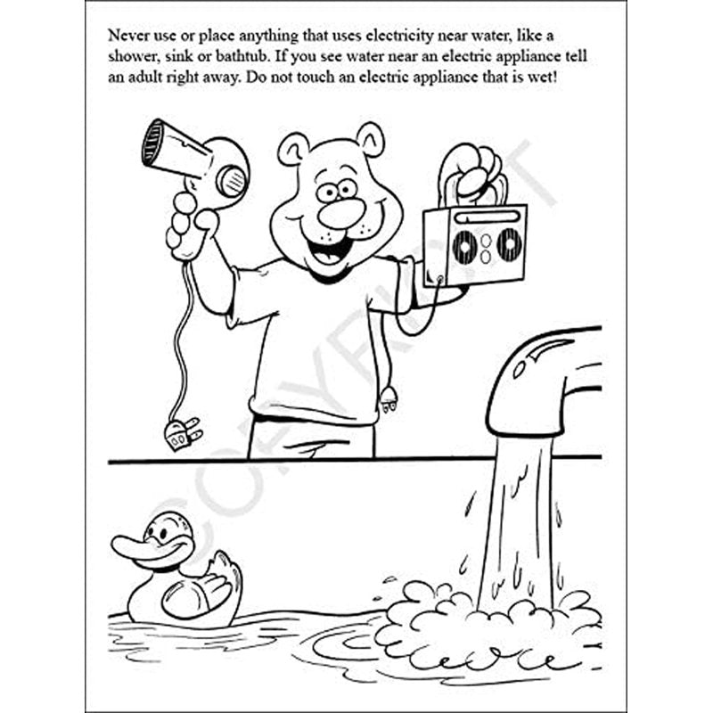 25 Pack Educational Safety Coloring & Activity Books for Kids – Electricity & Gas Awareness
