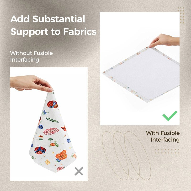 Fusible Interfacing Roll 16.5" x 10 Yards Medium Weight for Sewing Crafts