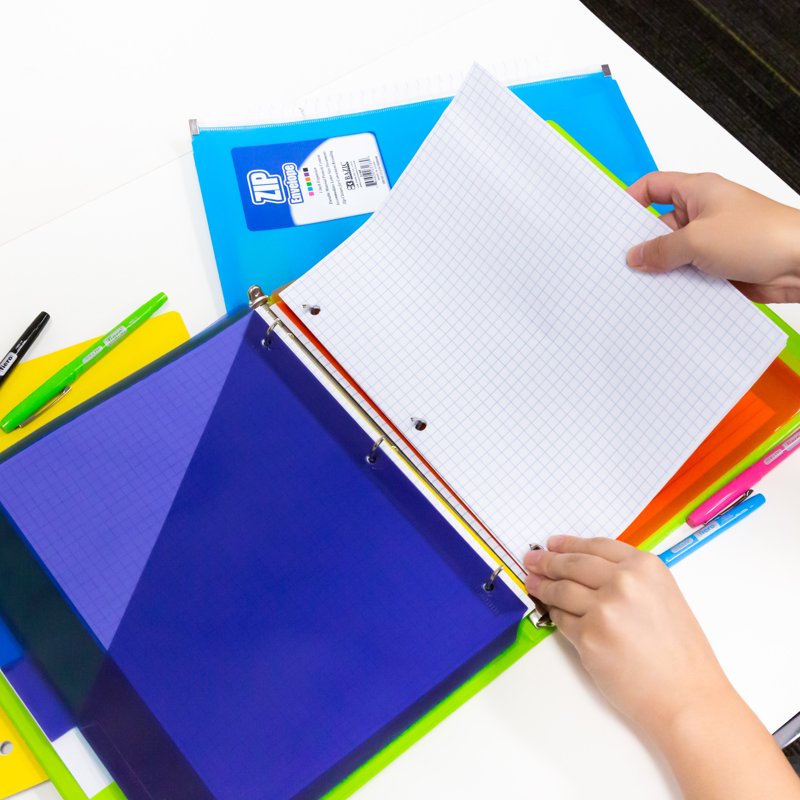 Quad-Ruled Loose Leaf Paper 100 Sheets for Binders, School & Office