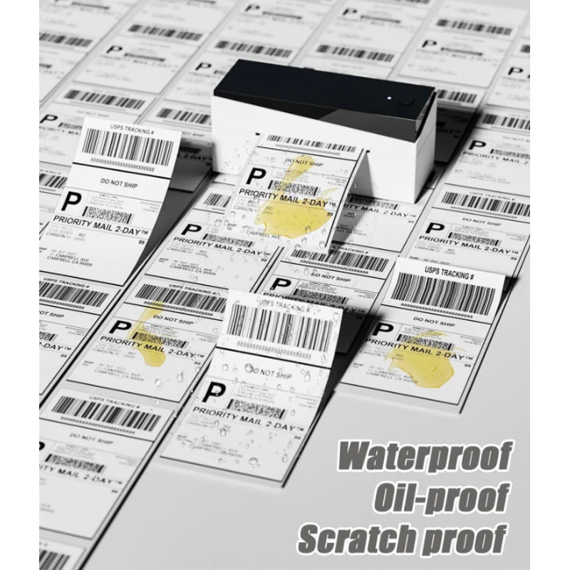 4x6 Thermal Shipping Labels - Fan-Fold, Waterproof, 100 Pack