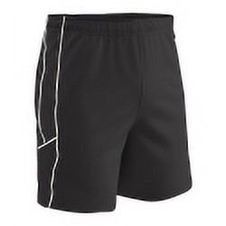 CHAMPRO Header Soccer Shorts – Youth X-Small, Black with White Trim (Big Boys Variation)