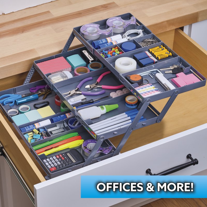 3-Tier Drawer Organizer for Kitchen Jewelry Office Storage - Expandable
