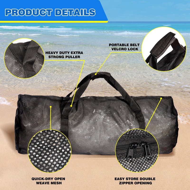 Large Mesh Duffle Bag for Water Sports & Outdoor Activities - Breathable & Durable