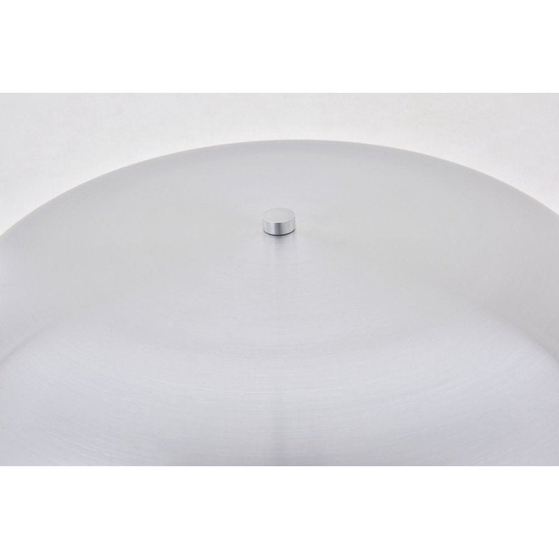 Contemporary Brushed Nickel Floor Lamp with Marble Base & Dome Shade