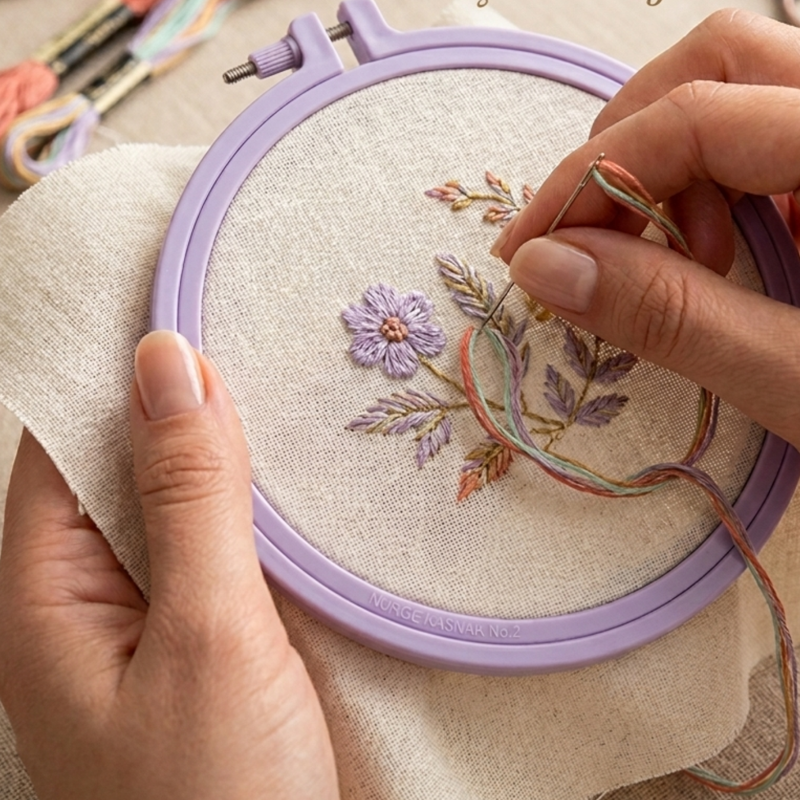 Embroidery Hoops Set - Multi-Size ABS Plastic Cross Stitch & Needlework Frames