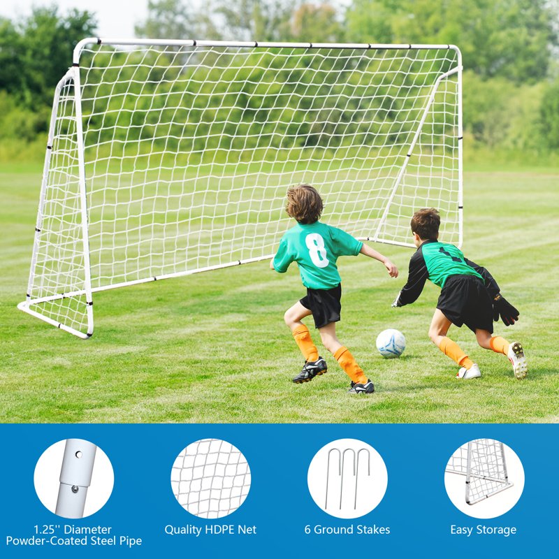 ZenSports 12FT x 6FT Portable Soccer Goal Net with Steel Frame