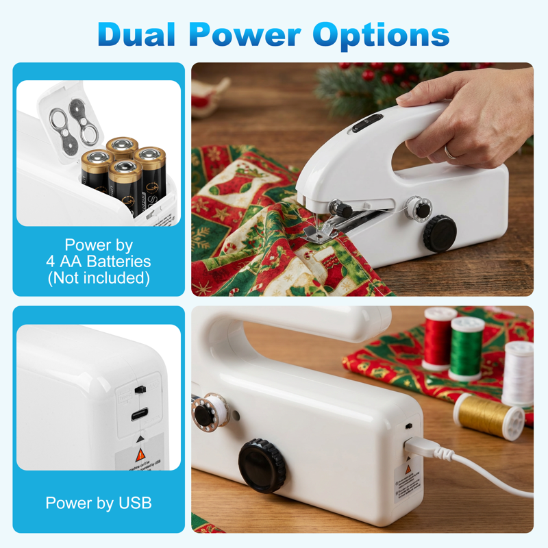 Portable Handheld Sewing Machine - Mini Cordless Hemming & Repair Tool