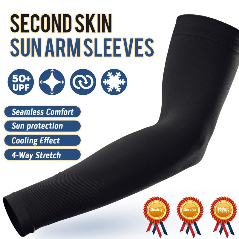 UV Protection Sun Arm Sleeves 4-Pack for Men Women UPF 50+ Compression Sun Sleeves