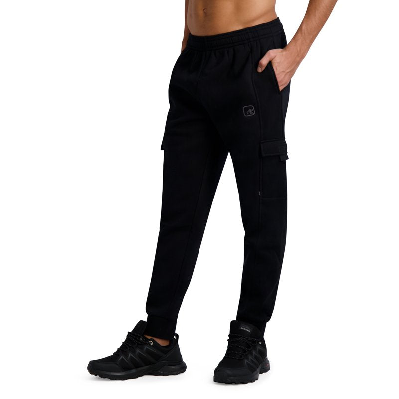 Men's Fleece Cargo Pants with Pockets - Athletic Joggers for Activewear