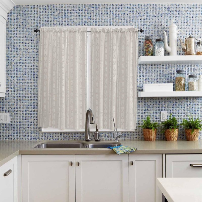 Boho Geometric Window Curtains - Farmhouse Style 2 Panels Custom Sizes