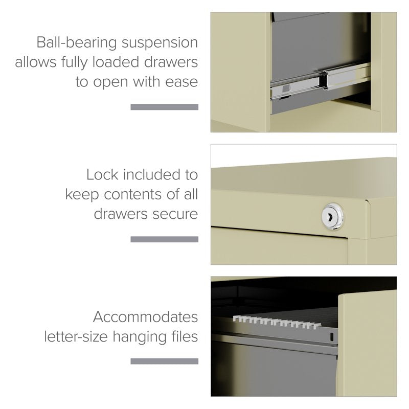 Deep Metal 4-Drawer Letter Size File Cabinet - Commercial Office Storage