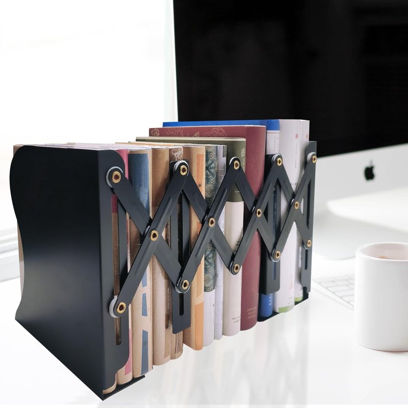 Heavy Duty Metal Bookends Adjustable Shelf Organizer for Home Office School