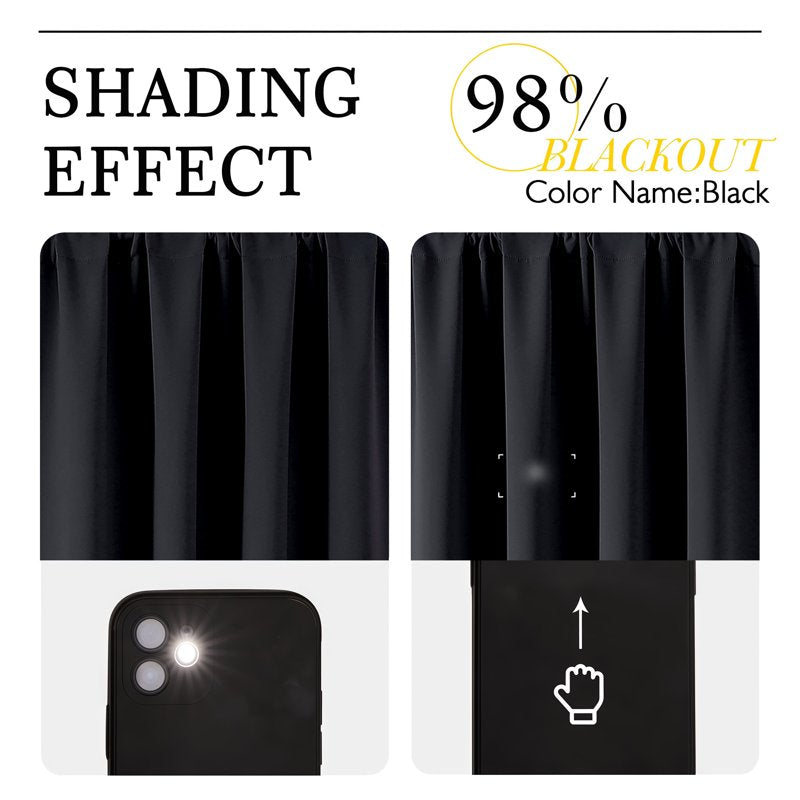 Blackout Curtains 2 Panels - Thermal Insulated Room Darkening Drapes for Bedroom Living Room