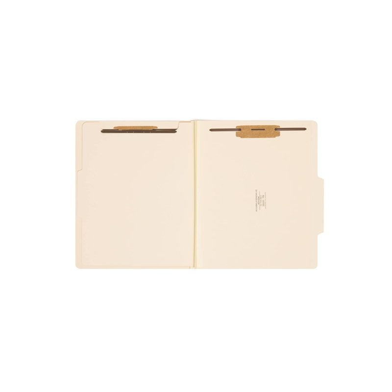 Manila File Folders with Divider, 2-Inch Expansion, Letter Size, Pack of 10