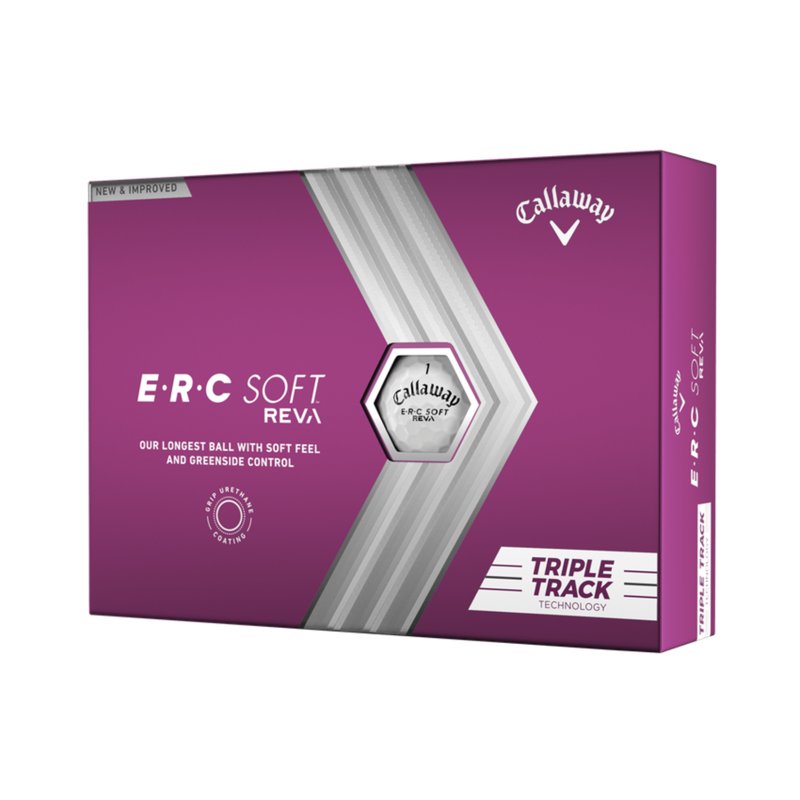 (4 Pack) Callaway ERC Soft Reva Triple Track Golf Balls 12pk White - 2023, 4 Pack Variation: Triple Track White/Purple