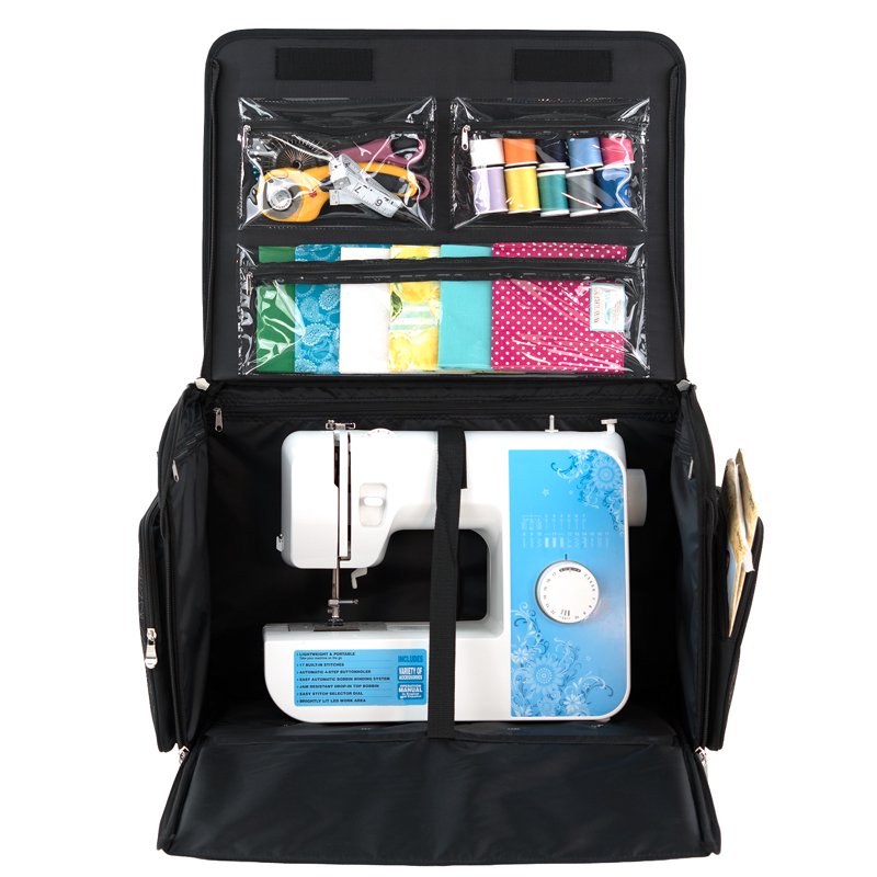 Large Rolling Craft Organizer Tote Bag - Sewing, Scrapbooking, and Jewelry Storage