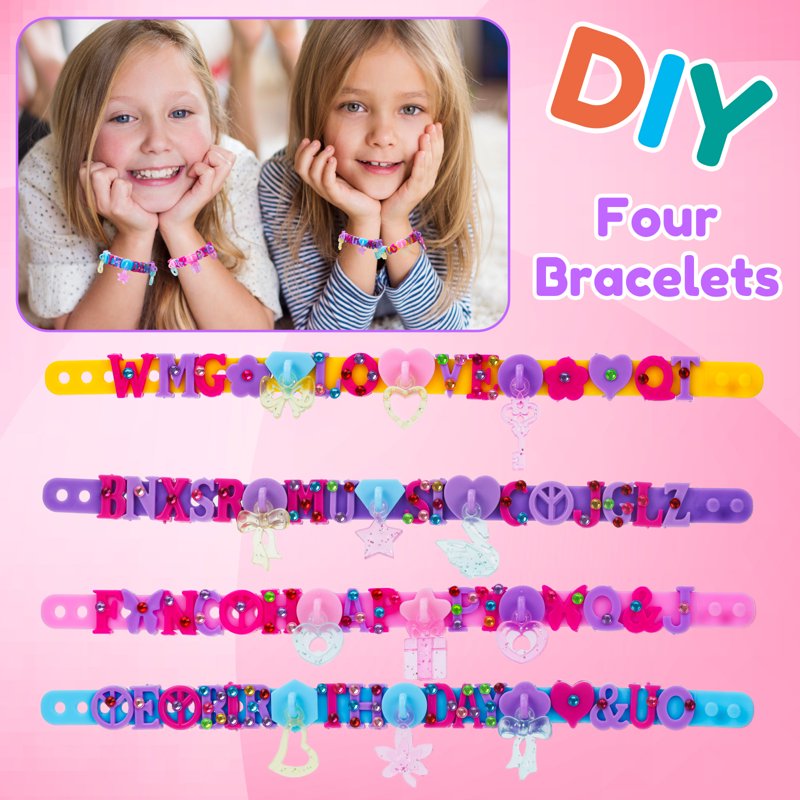DIY Friendship Bracelet Kit for Girls - Multicolor Beads & Charms