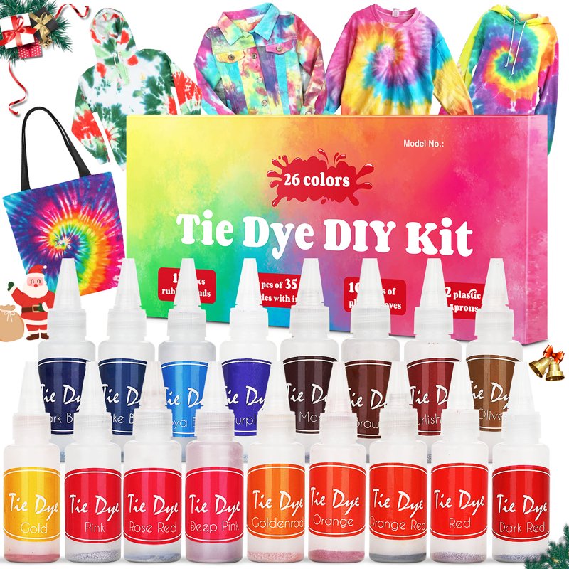 Tie-Dye Kit for Clothing and Fabrics - 12 Colors, 36 Projects, Easy One-Step Process