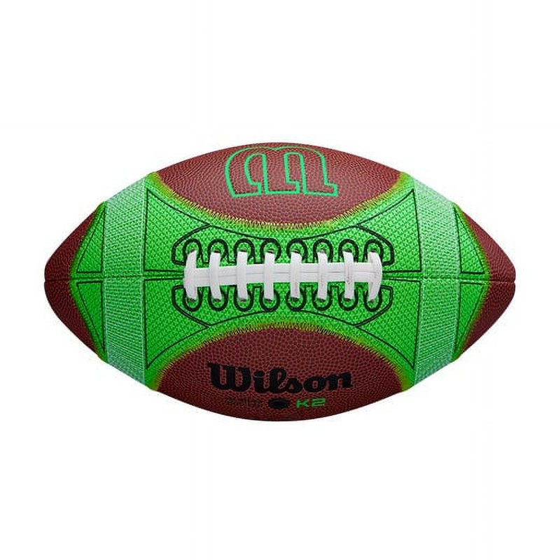 Wilson Hylite Football - Green Youth Training Ball with Grip Guides
