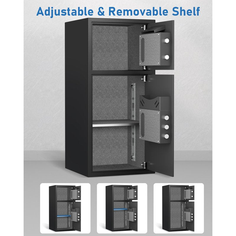 Heavy Duty Digital Home Safe with Dual Alarm & Fireproof Storage