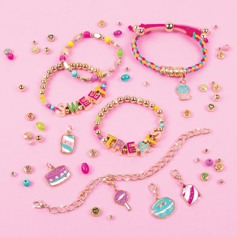 Sweet Treats DIY Bracelet Kit - Make 7 Charm Bracelets for Kids & Tweens
